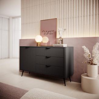 Furnix Kombikommode Katine 138 cm Sideboard mit Schubladen und Tür Beige/Gold oder Schwarz, BxHxT 138,2x81,2x38 cm, dekorativ & robust