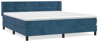 vidaXL Boxspringbett mit Matratze Dunkelblau 180x200 cm Samt 3130977