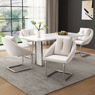 XDOVET Esszimmerstuhl 2er-Set Esszimmerstuhl mit Kissen, Drehstuhl für Wohnzimmer und, entspannender Drehstuhl, gewölbte Stützbeine
