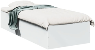 vidaXL Bettgestell Weiß 75x190 cm Holzwerkstoff 841986