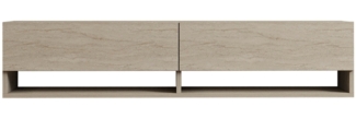Calicosy Hängendes TV-Möbel mit 2 Klapptüren, Travertin-Dekor L141 cm - ARGES - Beige