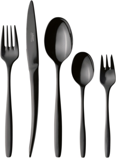 Mser, Serie Nigran, Besteck-Set, Edelstahl Besteck-Set fr 6 Personen, Schwarz