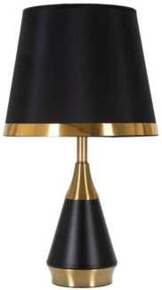 Dmora Tischlampe Grattage, Schreibtischleuchte, Büroleuchte, Arbeitslampe, 28x28 h50 cm, Schwarz und Gold