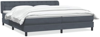 vidaXL Boxspringbett mit Matratzen Dunkelgrau 180x210 cm Samt 3317872