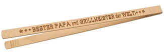 Spruchreif® Grillzange Grillzange aus Holz mit Spruch · Männergeschenk · Grillwerkzeug