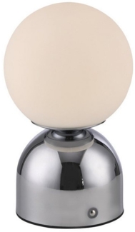 JUST LIGHT LED Tischleuchte LED Tischlampe SW RUDI, Dimmbar, CCT, USB, 1xLED-Board/1,20W/3000K, warmweiß, Akku USB, Dimmbar Touchdimmer CCT