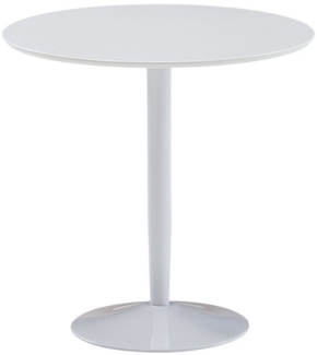 KADIMA DESIGN Esstisch Esstisch Rund 75 x 75 x 74 cm Kleiner Küchentisch Weiß Hochglanz, Runder (Esszimmer Klein), Esszimmertisch 2 Personen, Moderner Frühstückstisch Küche, Tisch