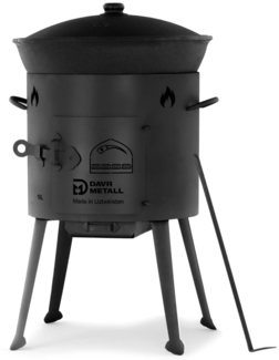 Ø36 Uchag 2mm stahl Utschak Campingofen 12L Kazan Eben Kasan Feuerstelle Feldküche Außenküche Eintopfofen Gulaschkanone