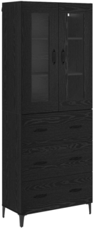 vidaXL Highboard Schwarz Eichen-Optik 69,5 x 34 x 180 cm Holzwerkstoff 3416228