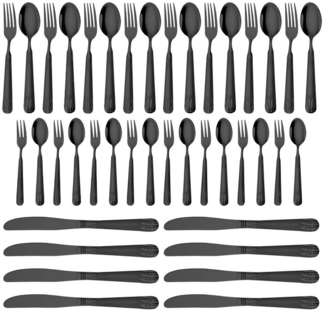 SURFOU Besteck-Set 20/40-tlg. Edelstahl Besteckset mit Weizenmuster – Spülmaschinenfest (40-tlg), 8 Personen, Hochwertiger Edelstahl, BPA-frei, mit Messern, Löffeln, Gabeln, Teelöffeln und Kuchengabeln