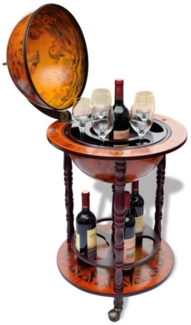 vidaXL Globus-Bar mit Flaschenregal Eukalyptusholz 60774