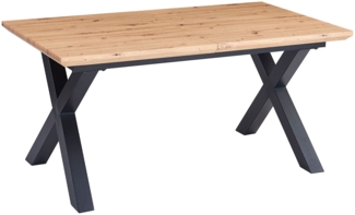 Esstisch Schweizer Kante eichenfarben 160(240) x 90 X-Gestell schwarz Bird 137800821