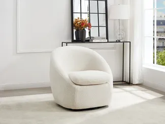 Vente-unique - NETALIO Sessel Stoff Weiß - B 71 cm x H 75 cm x L 78 cm