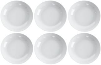 Home4You Suppenteller 6er Set, Weiß, Ø 20 cm
