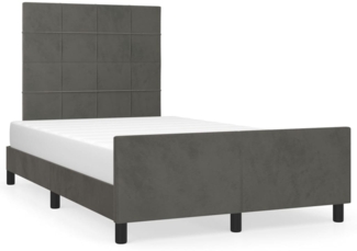 vidaXL Bettgestell mit Kopfteil Dunkelgrau 120x200 cm Samt [3125746]
