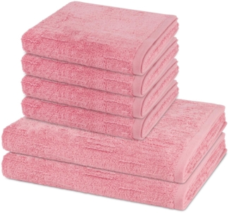 Ross Premium 6 tlg. Frottier-Set - 4 X Handtuch (50 X 100cm), 2 X Duschtuch (70 X 140cm) - 500 - Altrosa