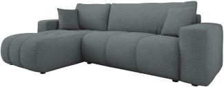 Mirjan24 'Furyn' Ecksofa mit Bettkasten und Schlaffunktion, L-Form, dunkelgrau, 244 x 145 x 82 cm