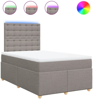 vidaXL Boxspringbett mit Matratze Taupe 120x190 cm Stoff 3293537