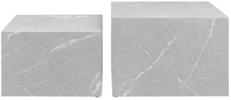 Quadratische Couchtisch in Marmoroptik 2er Set