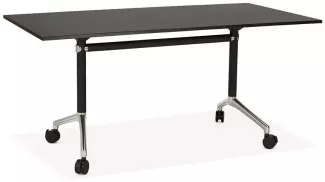 Kadima Design Schreibtisch Klappbar | 160 x 80 cm | Mobil Ergonomisch Homeoffice | Schwarz | Bürotisch