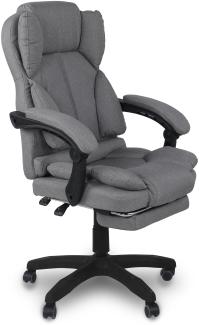 Schreibtischstuhl Bürostuhl Stoff Gamingstuhl Racing Chair Chefsessel mit Fußstütze Hellgrau