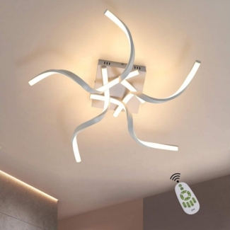 ZMH LED Deckenleuchte Wohnzimmer 65CM Wellenform Modern mit Fernbedienung, Kreatives Design, LED fest integriert, 3000-6000k, Dimmbar