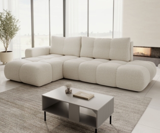 AX LIVING Ecksofa mit Schlaffunktion Beige – Hosio 288cm Breit Links