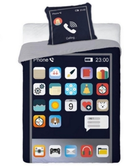 texpot Bettwäsche Smartphone Handy leuchtet im Dunkeln Bettwäsche Garnitur, Baumwolle, 2 teilig