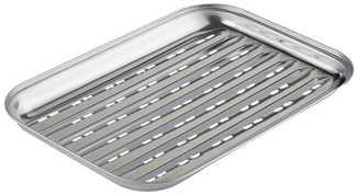 Primaster Grillschale mit Löcher Edelstahl 34x25 cm