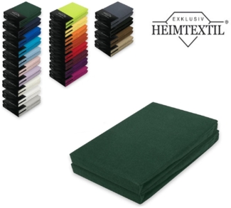 Doppelpack Jersey Spannbettlaken Premium Dunkelgrün 180 - 200 x 200 cm