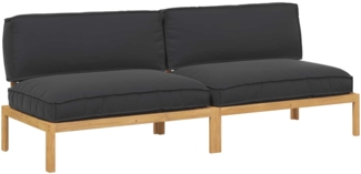 vidaXL Sofa Set mit Kissen Schwarz 240 x 80 x 69 cm Massivholz Akazie 3418230