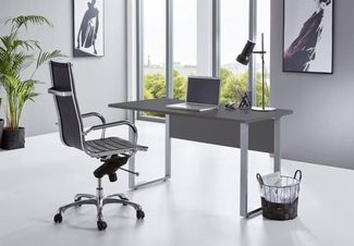 BMG Möbel Schreibtisch Office Edition Mini (Einzeltisch), 138 x 67 cm, Metallgestell, Made in Germany