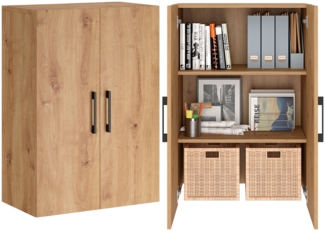 Bellamio 'Apol' Mehrzweckschrank, Eichenoptik, 88x33x60 cm, kleiner Aktenschrank mit 3 Fächern