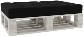 Gutekissen® Palettenkissen Gesteppte Kissen mit Knöpfen, Palettenauflagen Sitzkissen Rückenlehne Gesteppt PFG (Sitzkissen 120x60, Schwarz)