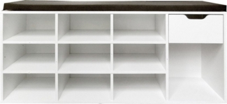 HTI-Living Schuhregal Garderobenbank mit 10 Fächern und Schublade Lisa, Stück 1-tlg, Schuhbank Schuhregal