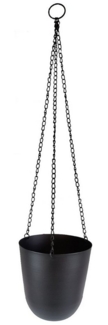 colourliving Blumenampel Hängeampel Blumen 20 cm Blumenhänger Metall schwarz, wetterfest, für Innen und Außen, mit Metallkette