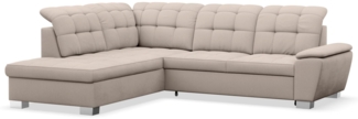 Selsey 'Jamaal' Ecksofa mit Schlaffunktion und Stauraum linksseitig, beige