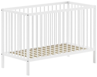Gitter-Babybett Dino 65.4 x 124.4 x 84.4 cm Buche Weiß