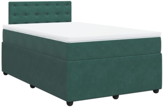 vidaXL Boxspringbett mit Matratze Dunkelgrün 120x190 cm Samt 3287701