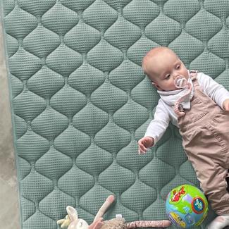 Sanosoft® Krabbeldecke - rutsch- & wasserfest - Öko Tex & Made in Germany Mint 120x120 cm