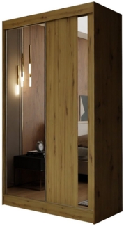 Beautysofa Schwebetürenschrank Gaja (weiß, schwarz, graphit, artisan, Kaschmir Farbe) mit Schubladen, Spiegeln und Kleiderstange