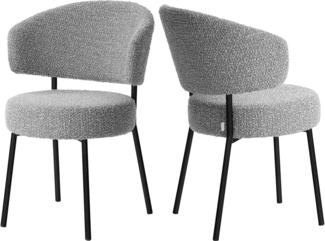 LeGer Home by Lena Gercke Esszimmerstuhl Sölve, TOPSELLER!, OTTOs Choice (Set, 2 St), Boucle Bezugsstoff, Metallgestell, Sitztiefe 48 cm