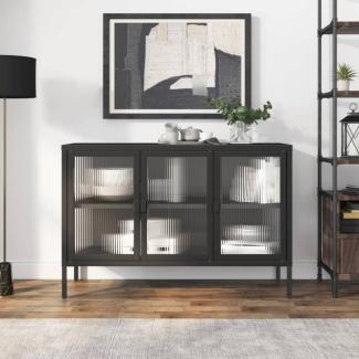 vidaXL Sideboard Schwarz 105x35x70 cm Glas und Stahl 353002
