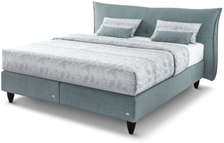 Senta Boxspringbett grau Uni-Stoff 227cm x 242cm x 115cm
