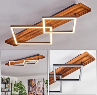 hofstein Deckenleuchte Deckenlampe aus Metall/Holz/Kunststoff in Dunkelbraun/Schwarz/Weiß, ohne Leuchtmittel, 3000 Kelvin, Leuchte im modernen Design, 28W, 3800 Lumen, 3000 Kelvin