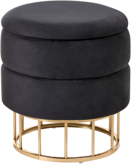 Pouf mit Stauraum ELGIN Samtstoff Schwarz
