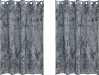 vidaXL Vorhang mit Vorhängen 2 pcs Silber Grau 175 x 140 cm Samt 4107649