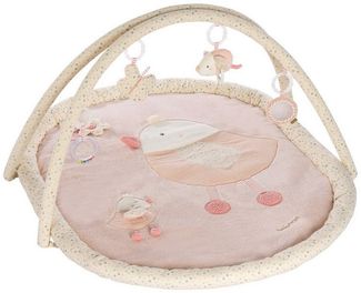 Fehn feehnLAND 3-D-Activity-Decke Krabbeldecke Vogel Rose/Beige