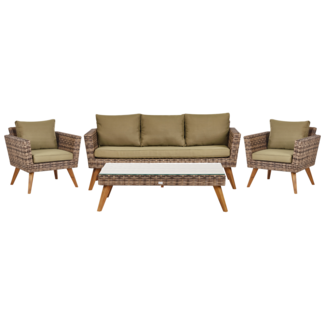 Lounge Set mit Tisch VITTORIA Olivgrün