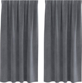 vidaXL Vorhänge mit Vorhängen 2 pcs Hellgrau 140 x 175 cm Samt 4107289
